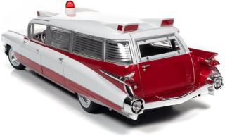 Cadillac Eldorado Ambulance 1959, white & red Auto World 1:18